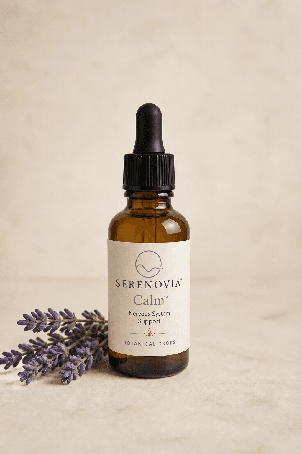 Serenovia Calm botanical tincture bottle